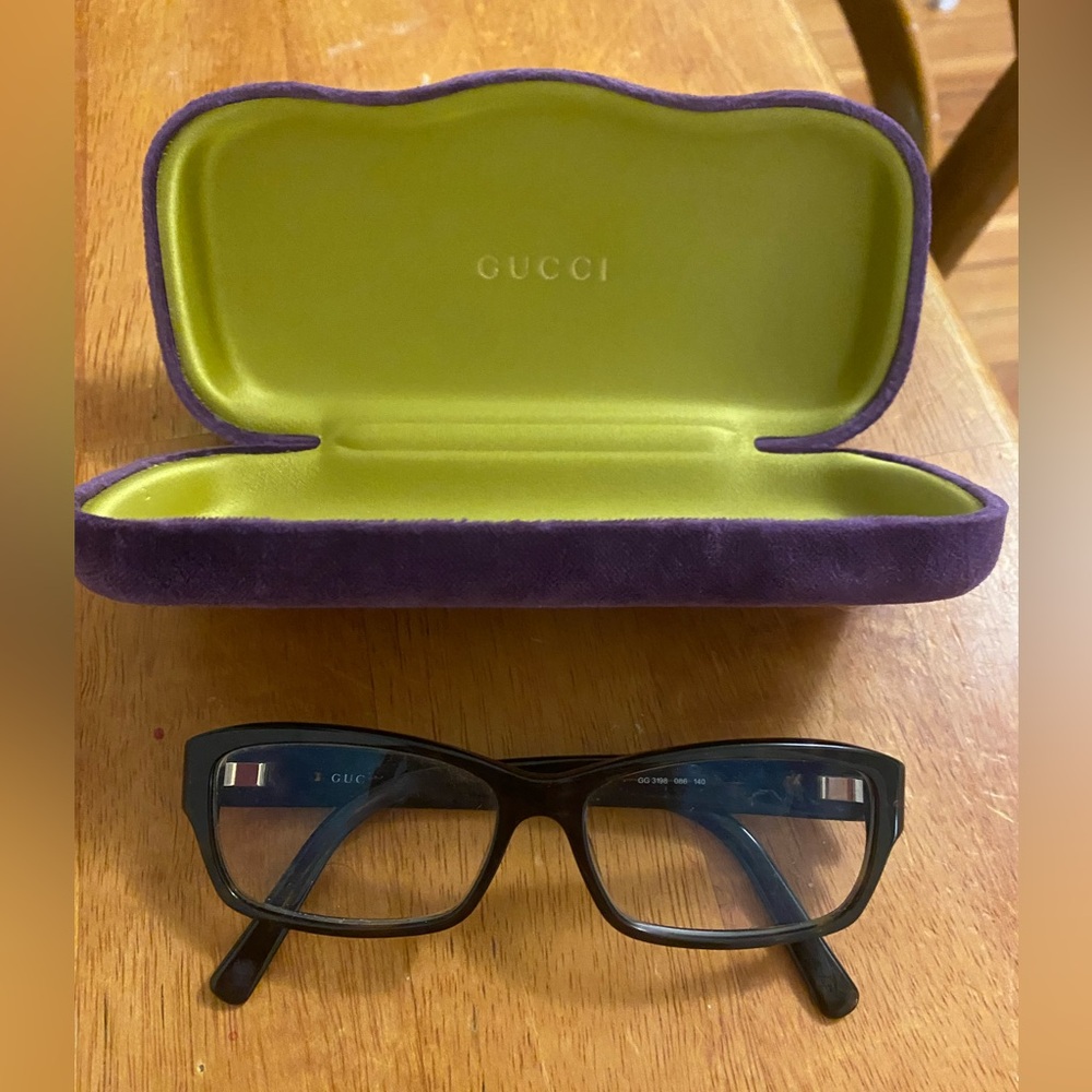 Y2k Gucci GG 3198 086 Eyeglasses Frames Rectangle GG Guccissima Brown black - Picture 2 of 10